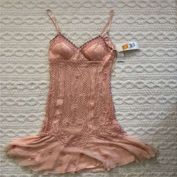 Sue Wong Peach Lace Dress - Picture 1 of 8